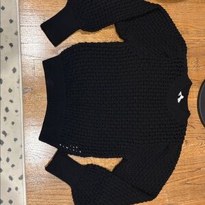 Zara Black Textured Knit Top